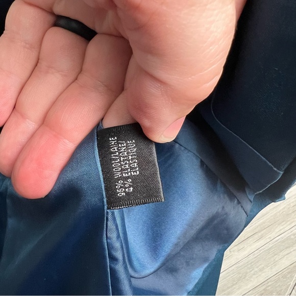 Lafayette 148 New York Women Teal Virgin Wool Two Button Blazer Size 10 - Picture 6 of 8